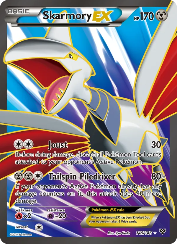 Kartu Skarmory EX dari XY, nomor 145/146