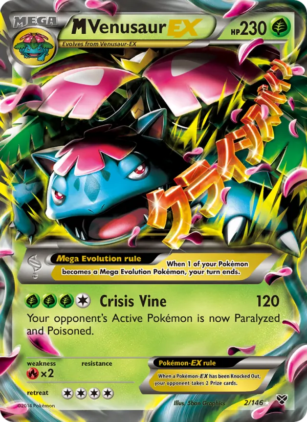 Kaart M Venusaur EX uit XY, nummer 2/146