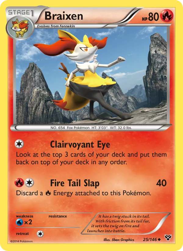 Kartu Braixen dari XY, nomor 25/146