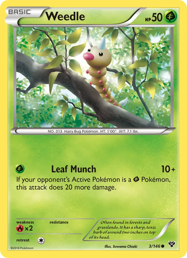 Kaart Weedle uit XY, nummer 3/146