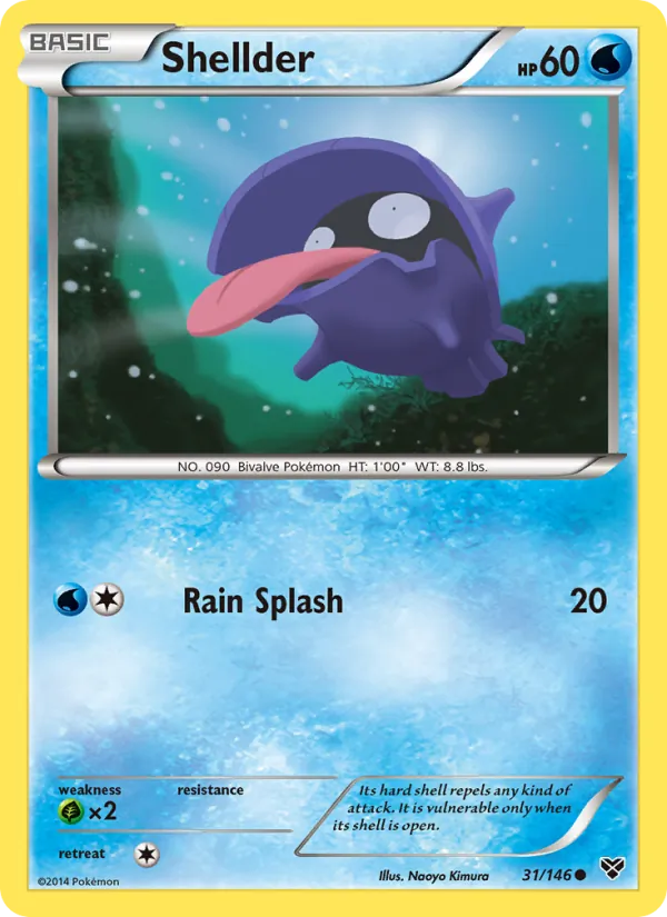 Kartu Shellder dari XY, nomor 31/146