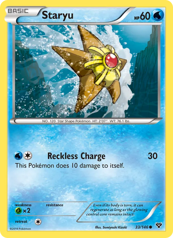 Kaart Staryu uit XY, nummer 33/146