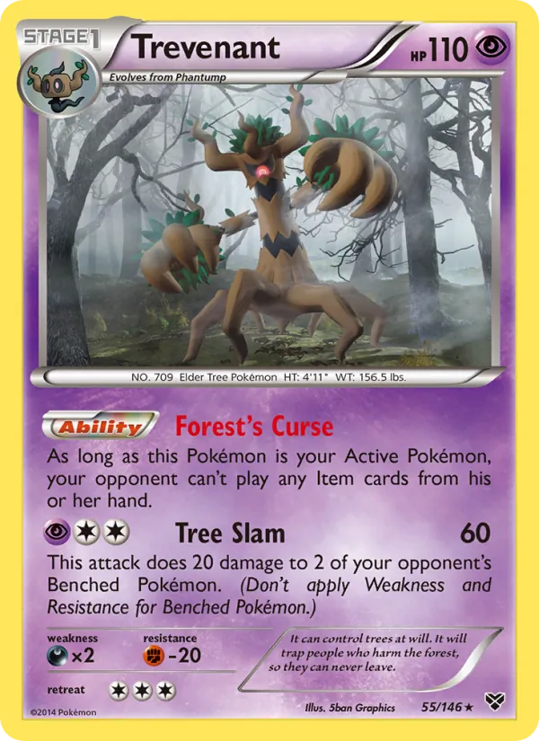 Kartu Trevenant dari XY, nomor 55/146