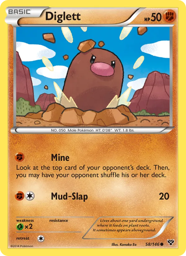 Kaart Diglett uit XY, nummer 58/146