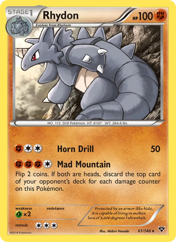 Kaart Rhydon uit XY, nummer 61/146