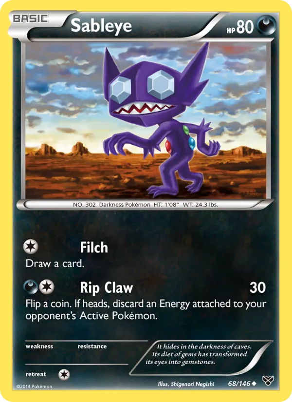 Kartu Sableye dari XY, nomor 68/146
