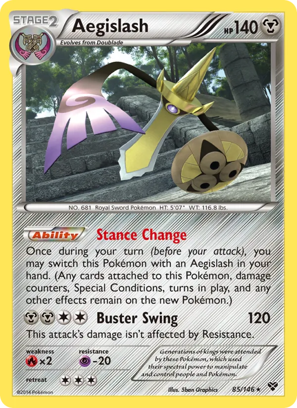 Kartu Aegislash dari XY, nomor 85/146