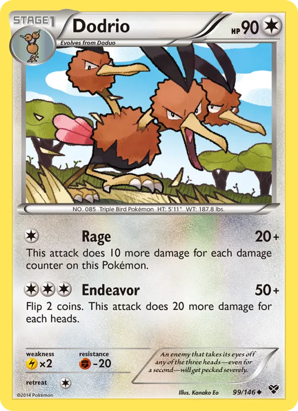 Kaart Dodrio uit XY, nummer 99/146