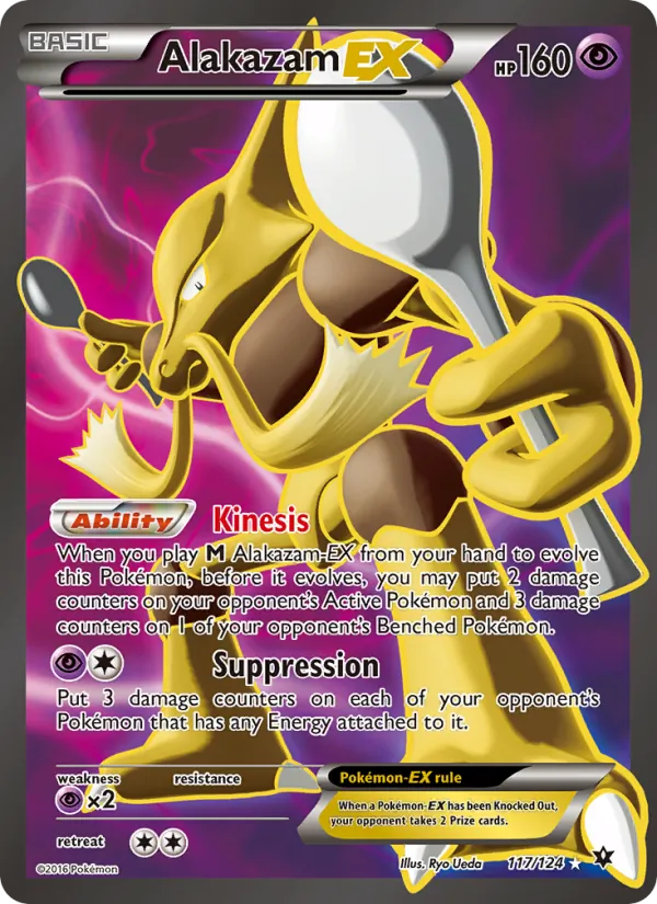 Alakazam EX card from Fates Collide, number 117/124