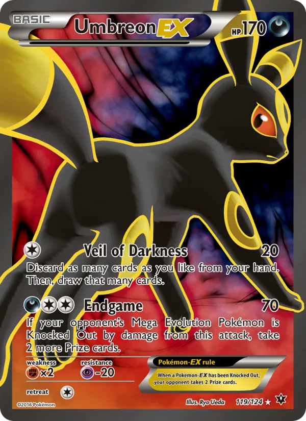 Umbreon EX card from Fates Collide, number 119/124