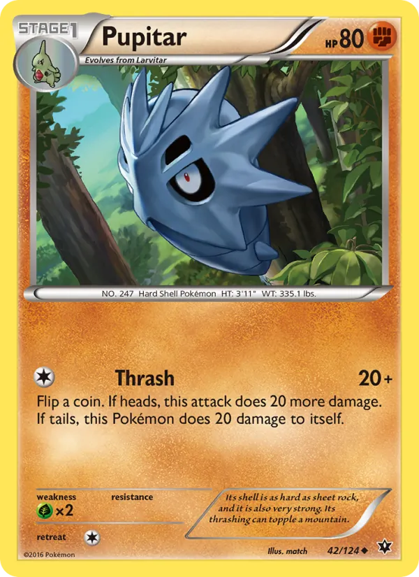 Pupitar card from Fates Collide, number 42/124