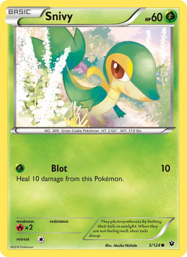 Snivy card from Fates Collide, number 5/124