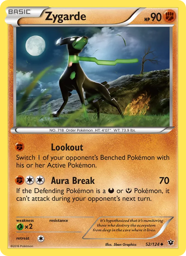 Zygarde card from Fates Collide, number 52/124