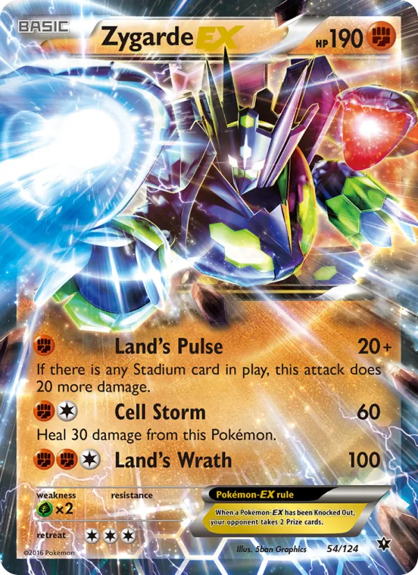 Zygarde EX card from Fates Collide, number 54/124