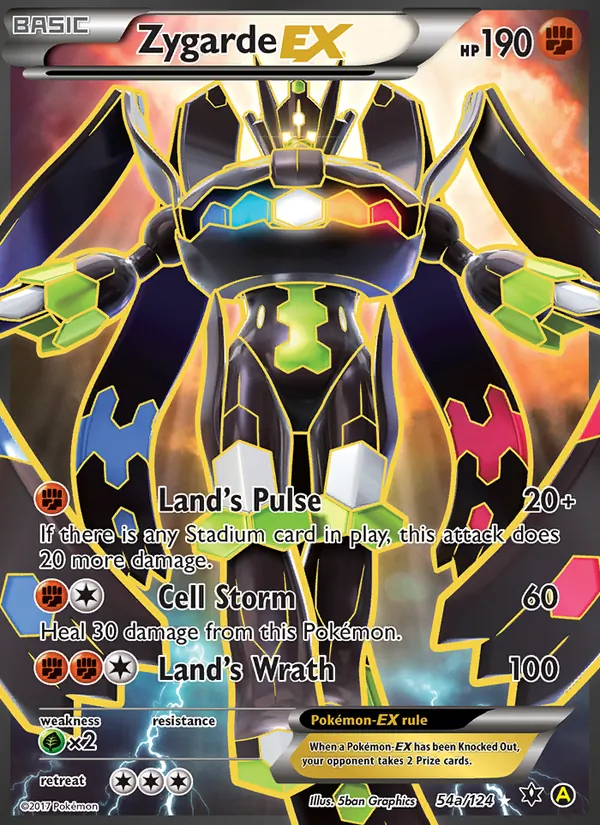 Zygarde EX card from Fates Collide, number 54a/124