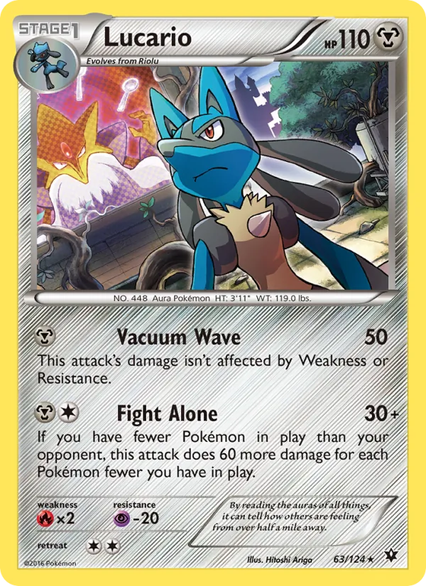 Lucario card from Fates Collide, number 63/124