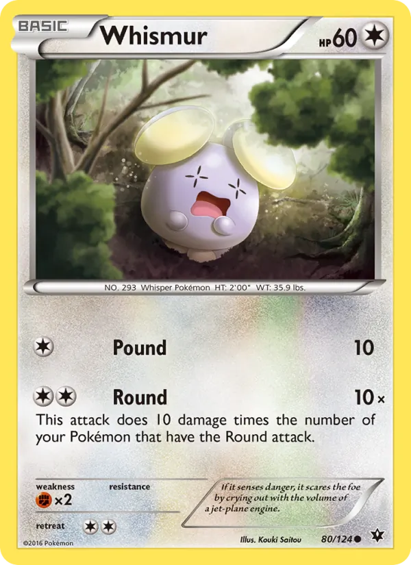 Whismur card from Fates Collide, number 80/124