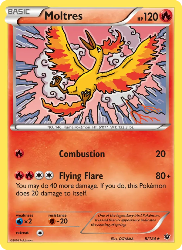 Moltres card from Fates Collide, number 9/124