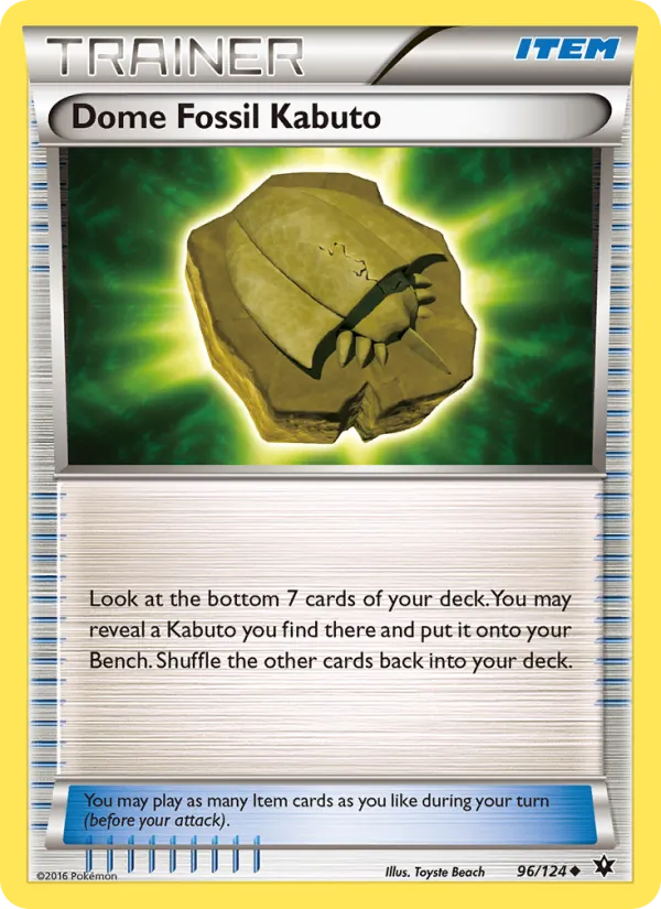 Dome Fossil Kabuto card from Fates Collide, number 96/124