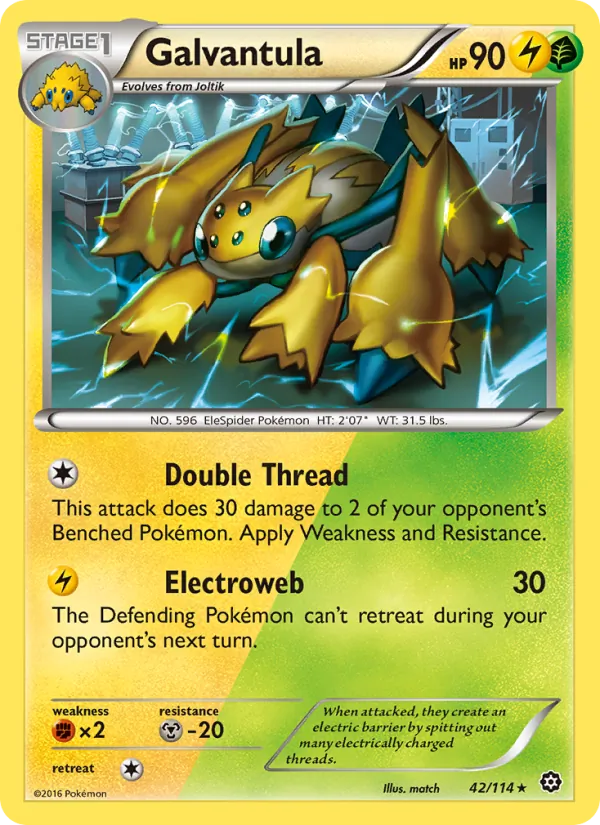 Galvantula card from Steam Siege, number 42/114