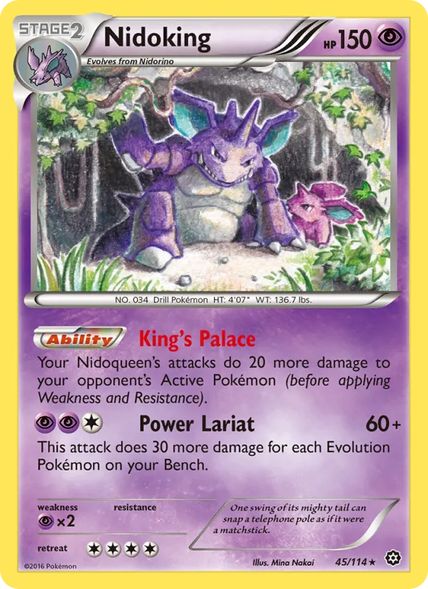 Nidoking card from Steam Siege, number 45/114