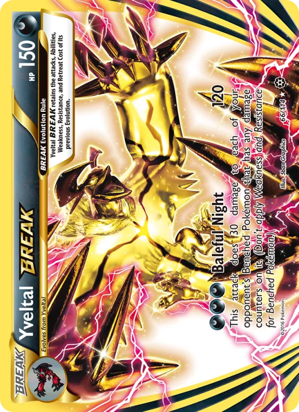 Yveltal BREAK card from Steam Siege, number 66/114