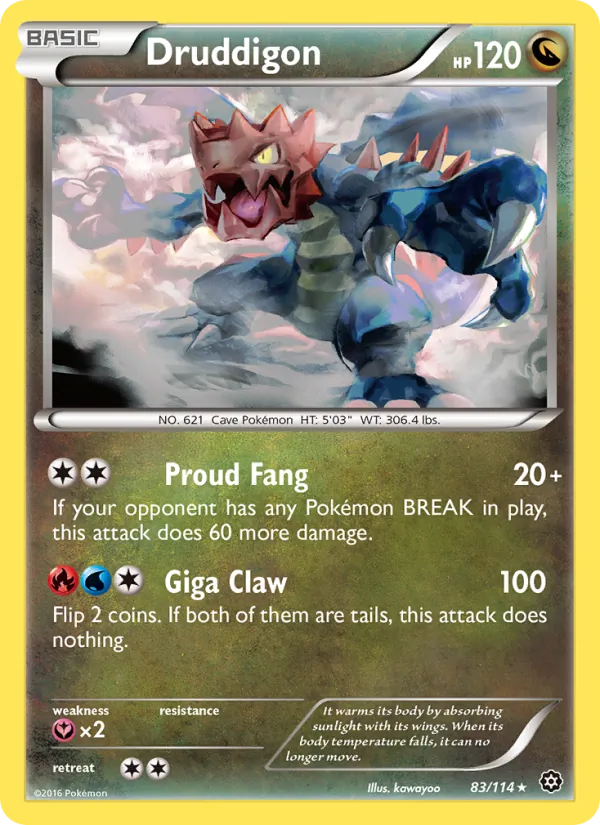 Druddigon card from Steam Siege, number 83/114