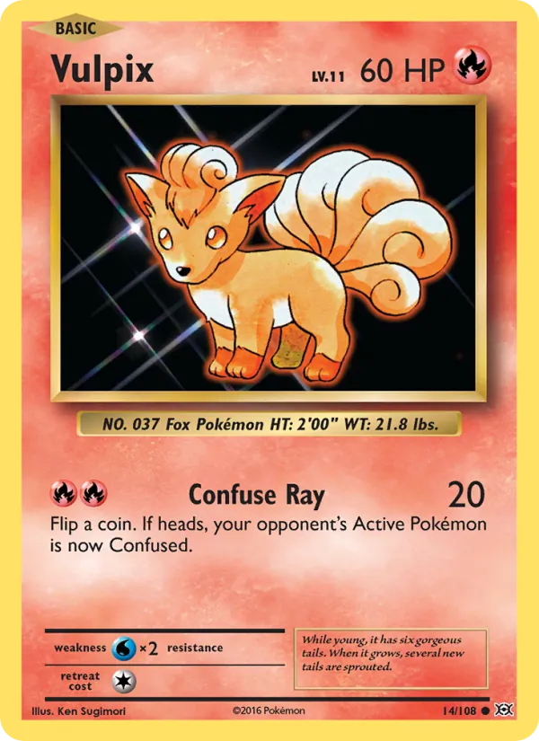 Vulpix card from Evolutions, number 14/108