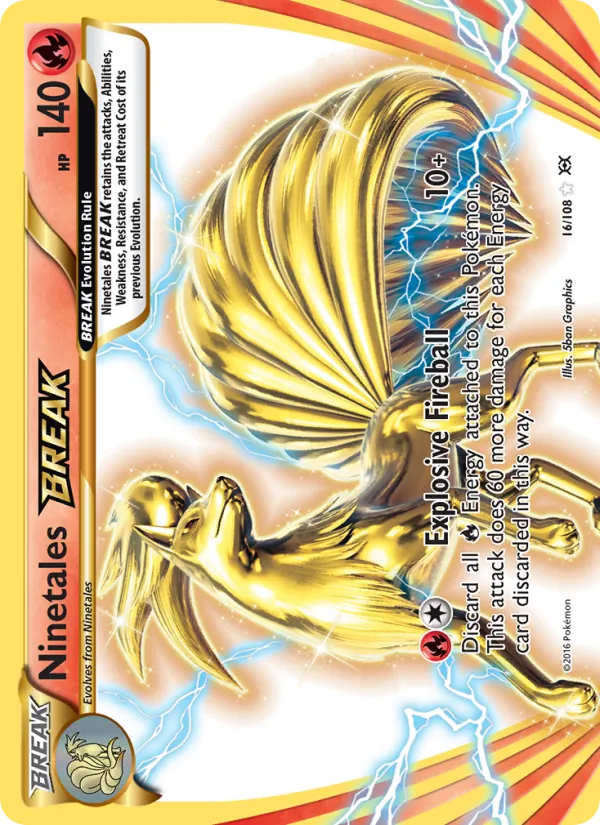 Ninetales BREAK card from Evolutions, number 16/108