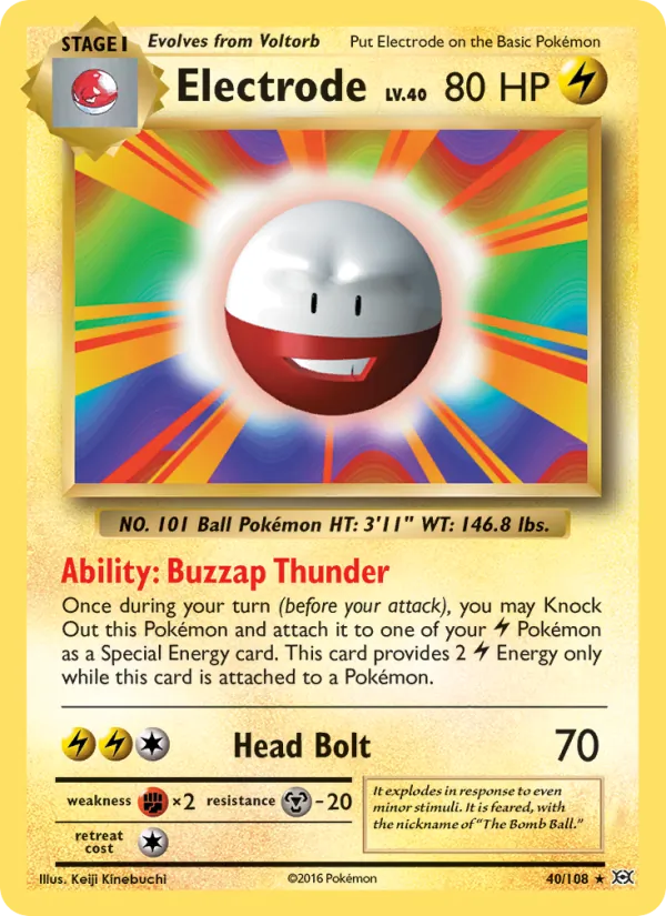 Electrode card from Evolutions, number 40/108