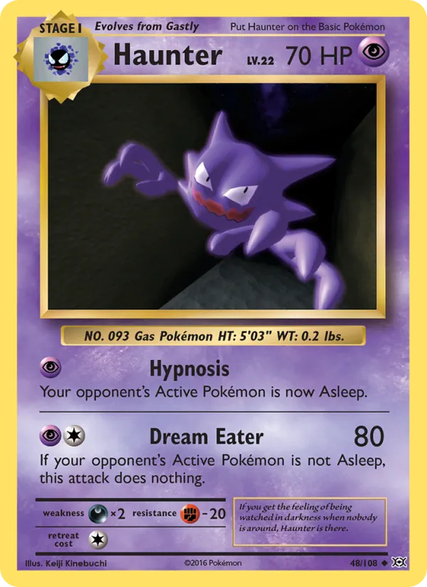 Haunter card from Evolutions, number 48/108