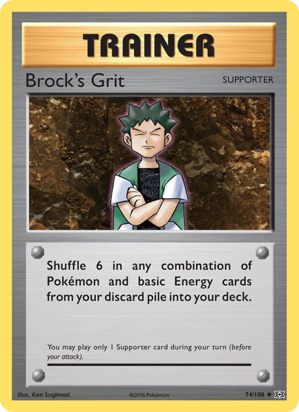 Brock's Grit card from Evolutions, number 74/108