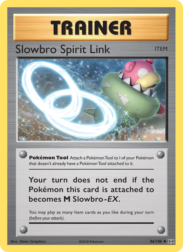 Slowbro Spirit Link card from Evolutions, number 86/108