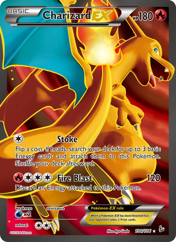 Kartu Charizard EX dari Flashfire, nomor 100/106