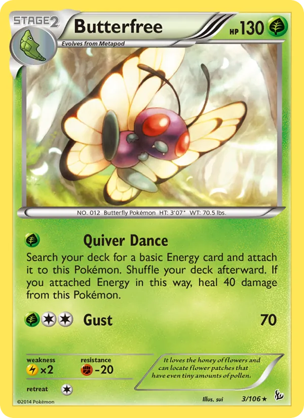 Butterfree card from Flashfire, number 3/106