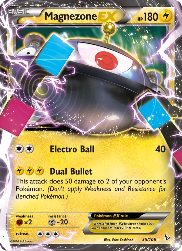 Kartu Magnezone EX dari Flashfire, nomor 35/106