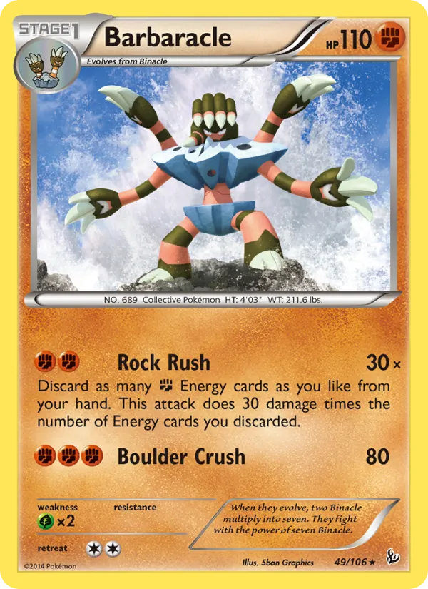 Kartu Barbaracle dari Flashfire, nomor 49/106