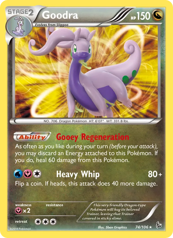 Kartu Goodra dari Flashfire, nomor 74/106