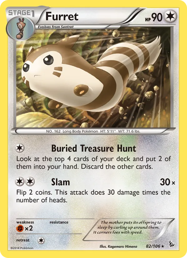 Kartu Furret dari Flashfire, nomor 82/106