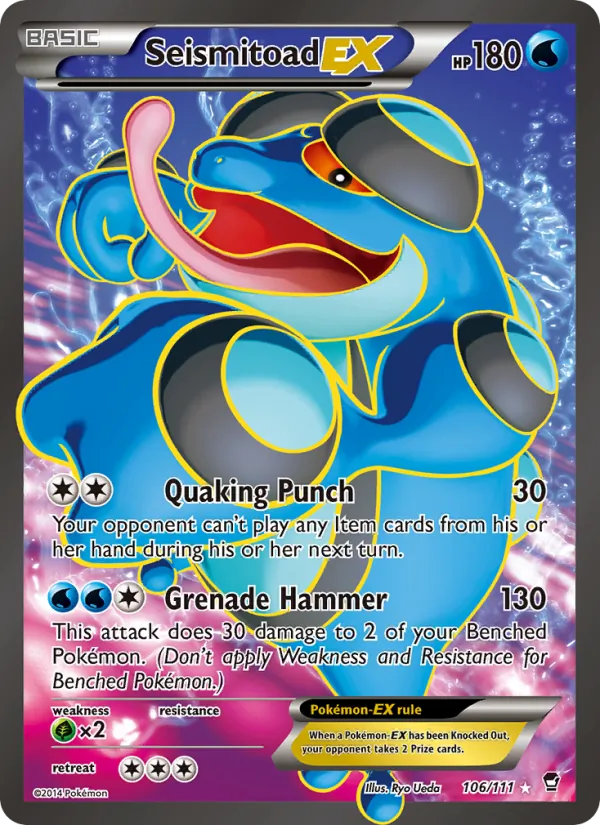 Kaart Seismitoad EX uit Furious Fists, nummer 106/111