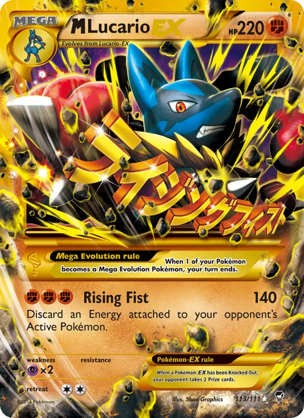 Kaart M Lucario EX uit Furious Fists, nummer 113/111