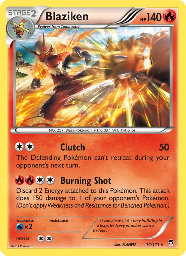 Blaziken card from Furious Fists, number 14/111