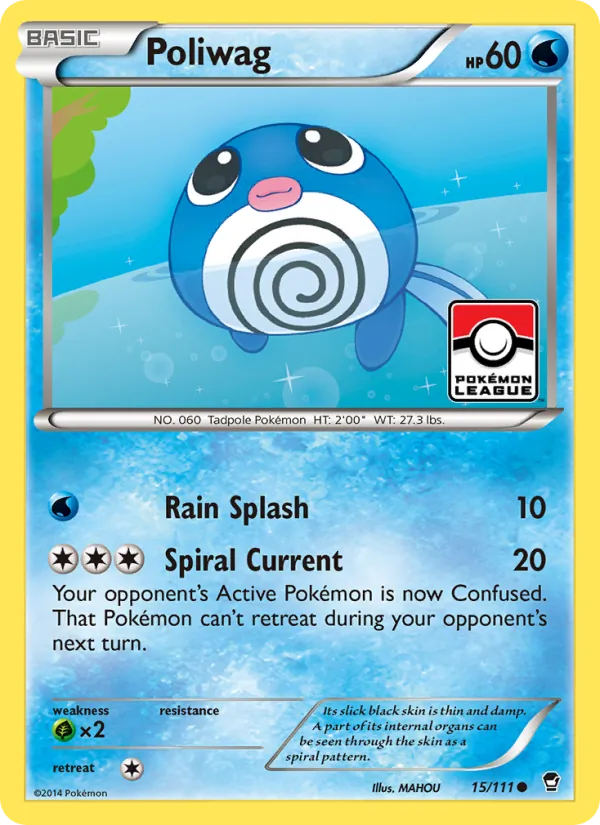 Kartu Poliwag dari Furious Fists, nomor 15/111