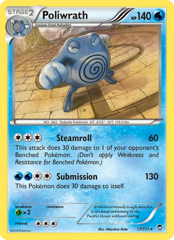 Kaart Poliwrath uit Furious Fists, nummer 17/111