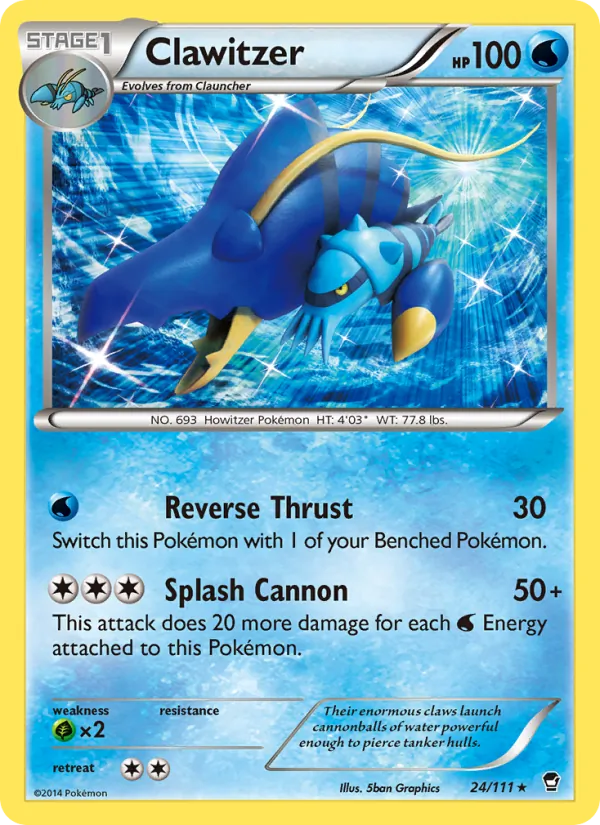 Clawitzer card from Furious Fists, number 24/111
