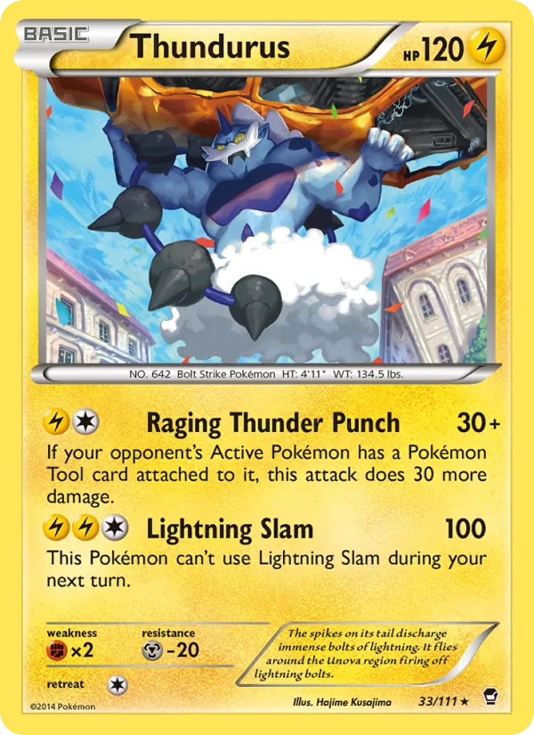 Kaart Thundurus uit Furious Fists, nummer 33/111