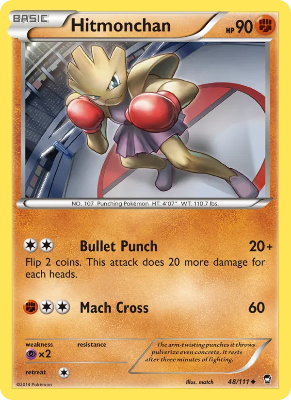Kartu Hitmonchan dari Furious Fists, nomor 48/111
