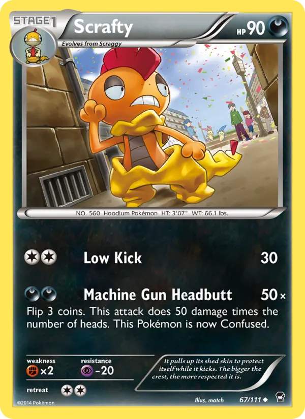 Kartu Scrafty dari Furious Fists, nomor 67/111