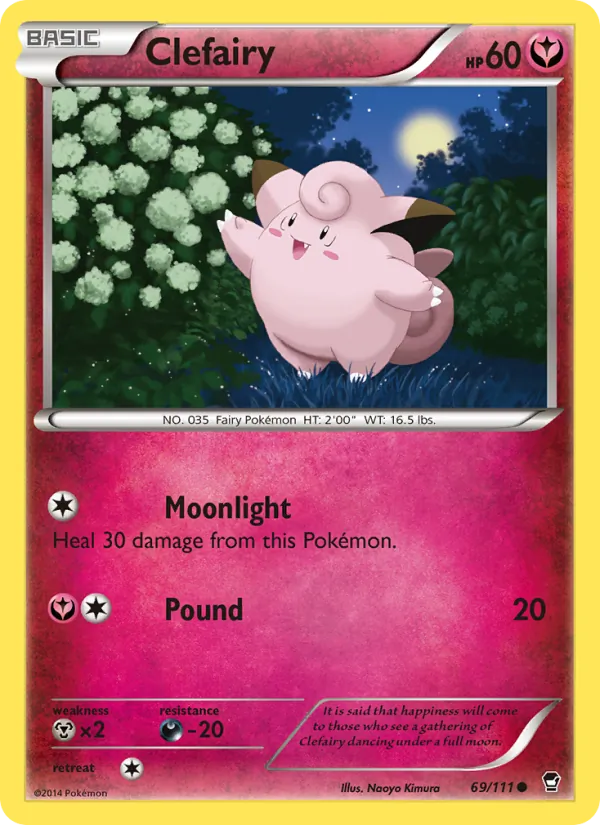 Kartu Clefairy dari Furious Fists, nomor 69/111