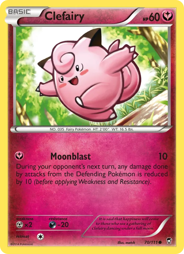 Kartu Clefairy dari Furious Fists, nomor 70/111
